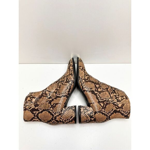 Kenneth Cole Boots Womens Size 6.5 Snake Print Pointed Toe Block Heel Zip Bootie - Picture 8 of 10